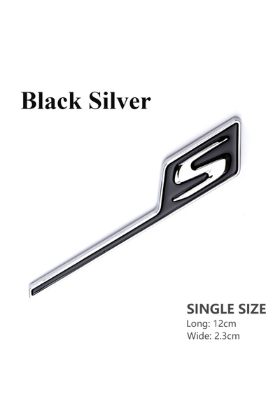 Choice3 Black Silver 3D ABS Car Trunk S Logo Badge Stickers For Mercedes S Em...