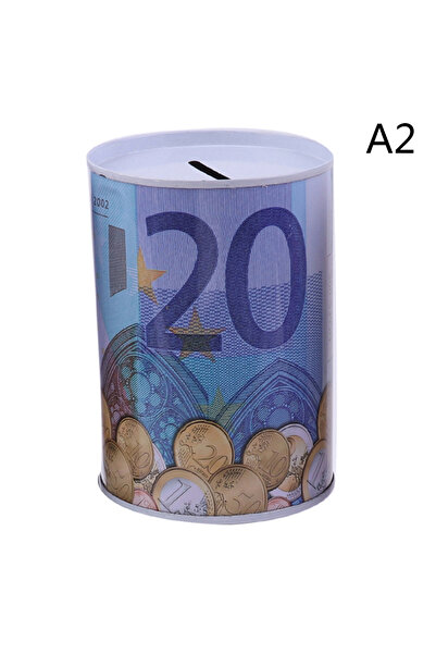 Choice4 A2 1Pcs Tinplate Coin Piggy Bank Euro Dollar Piggy Bank Piggy Bank Safe