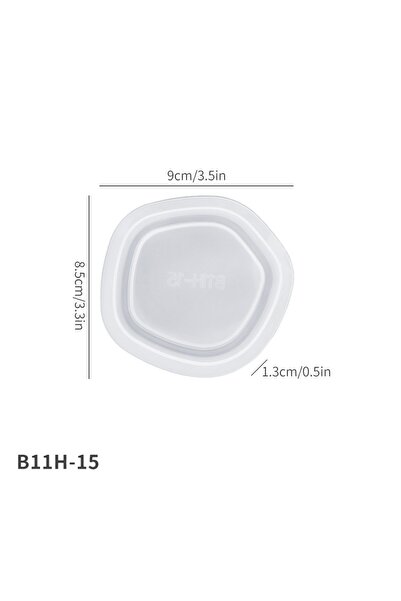 Choice H15 Irregular Geometric Coaster Tray Casting Mold, Concrete Plaster Si...