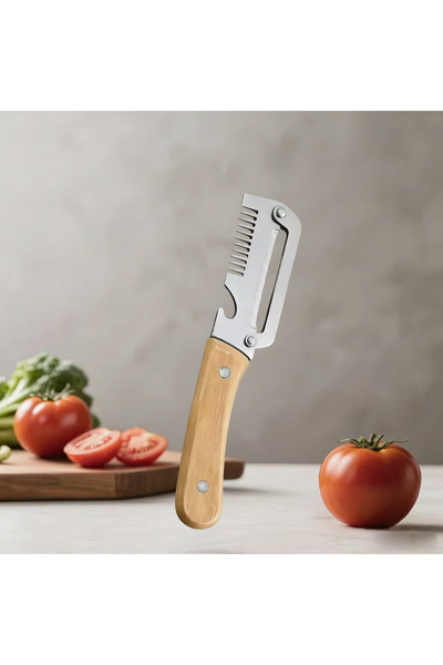 Choice1 1pc-B Vegetable Peeler Stainless Steel Kitchen Peeler with Wooden/Ste...