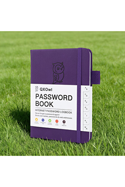 choice2 A6 Purple Password Book with Alphabetical tabs. Hardcover Password Ke...