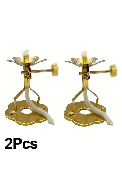 Choice 2Pcs 1/2Pcs Oil Lamp Holder Wick Temple Stand Bracket Ghee Cotton Core...