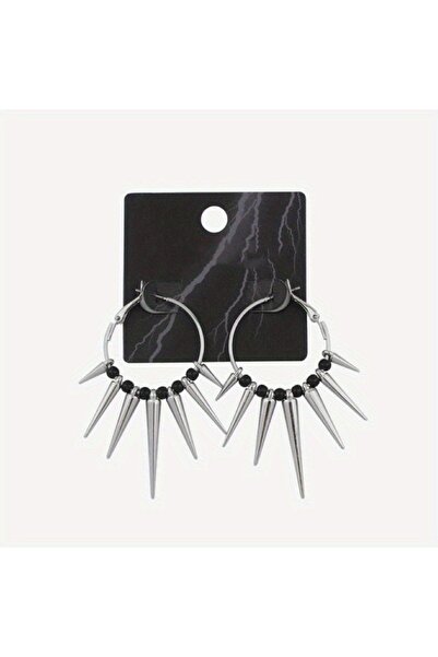 Choice Black 1 Pair Punk Minimalist Dark Gothic Style, Multiple Tapered Spike...