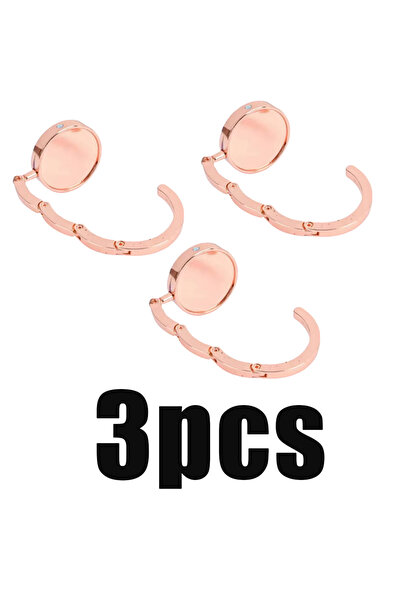 Choice 3pcs Rose gold 1-3Pcs Foldable Bag Hook Portable Good Load-Bearing Cap...