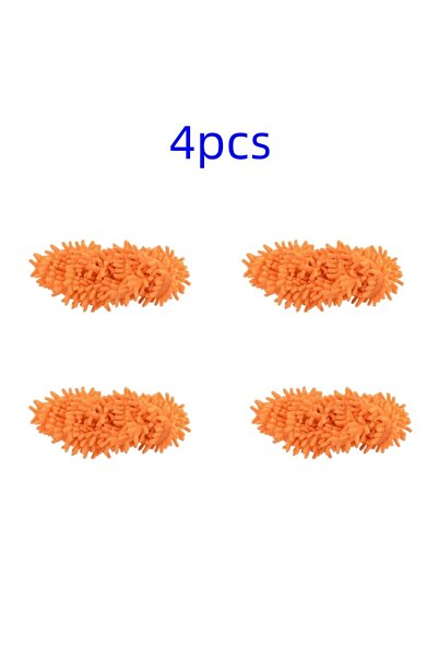 Choice22 Orange-4PCS 4/3/2/1PCS Multifunction Floor Dust Cleaning Slippers Sh...