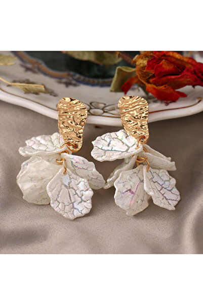 Choice 0074 ZAKOL Korean Fashion Imitation Shell Dangle Earrings White Crysta...