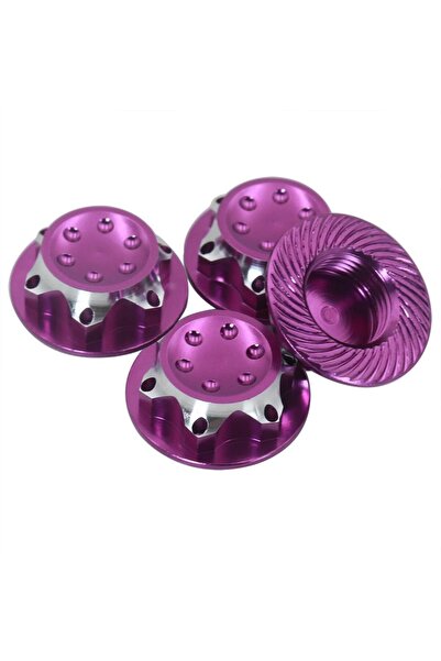 Choice Purple 4pcs Aluminium Wheel Hub Cover Antidust Cover 17mm Hex Nut For ...