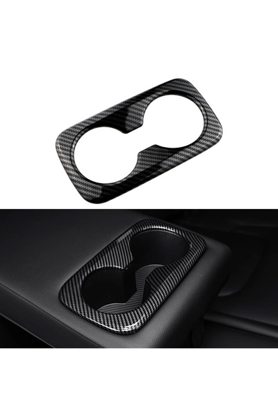 Choice black Car Front Back Water Cup Panel Cover Trim Decoration Sticker for...