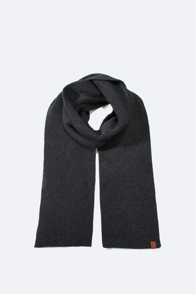 Avva Men's Anthracite Wool Corduroy Scarf B009400