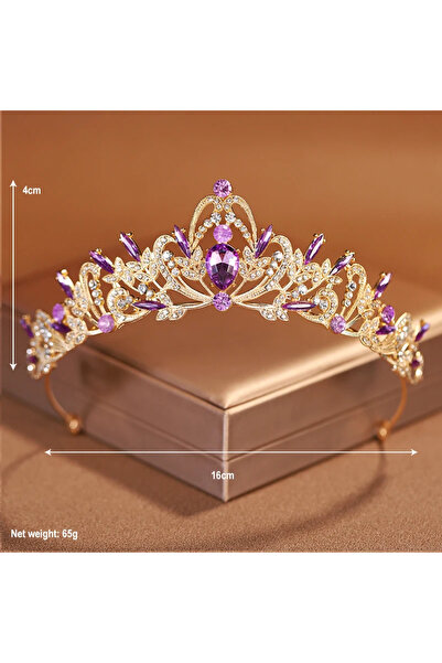 Choice Purple Bridal Headwear Purple-Colour Women's Grand Party Crown Birthda...