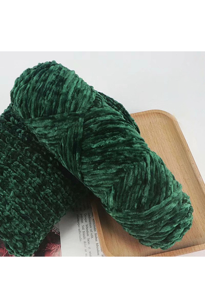 Choice blackish green 95g Chenille Soft Velvet Yarn Blended Knitting Wool Cro...