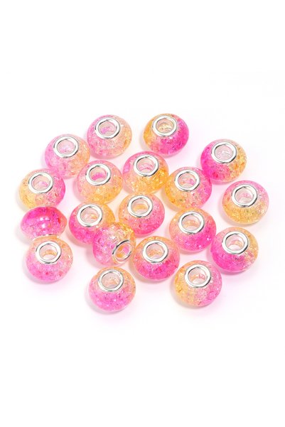 Choice Style 9 20pcs/lot Resin Round Beads Gradient Color 15mm Large Hole Loo...