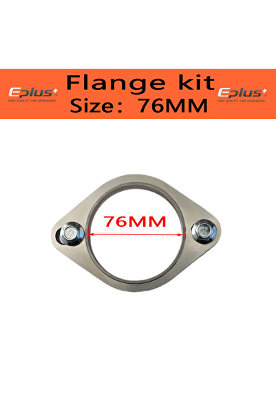Choice 3 inch 76mm Eplus Complete 2-Hole 304 Stainless Steel Exhaust Pipe Fla...