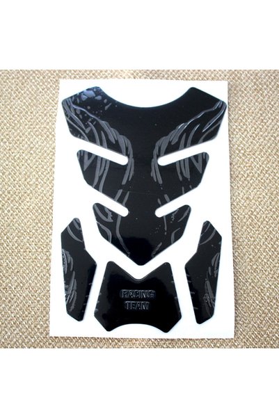 Choice4 Black Fiber Fishbone Stickers Car Motorcycle Tank Pad Tankpad Protect...