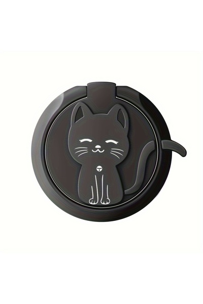 Choice Black Rotate Metal Ring Holder Cute Cartoon Cat Finger Ring Mobile Pho...