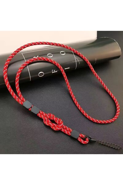 choice2 Red Long Neck Hanging Chain Hand-woven Mobile Phone Lanyard Strong an...