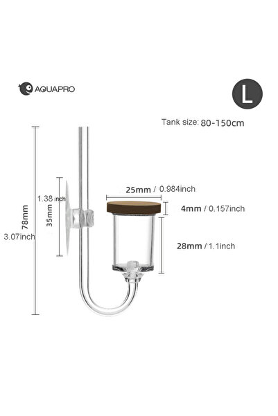 Choice6 Short L Aquarium CO2 Diffuser Fish Tank Bubble Mini Counter Accessori...