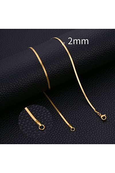 Choice18 45cm GLOD2MM HIYEE Fashion Stainless Steel Necklace 40-45-50-60CM Bl...