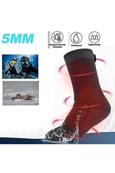 Choice L 5MM black 5mm Diving Socks 3mm Neoprene Wetsuit Water Socks Surf Bea...