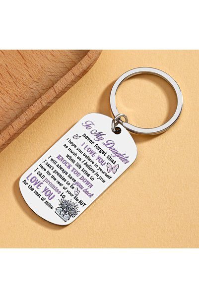 Choice Silver Daughter's Gift from Mom Love Keychain Gift Daughter Adult Daug...