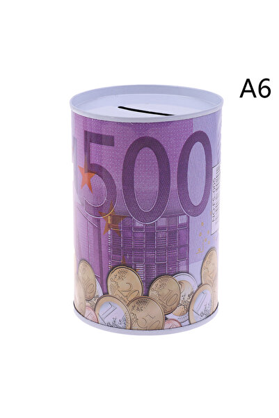 Choice3 A6 1Pcs Tinplate Coin Piggy Bank Euro Dollar Piggy Bank Piggy Bank Safe