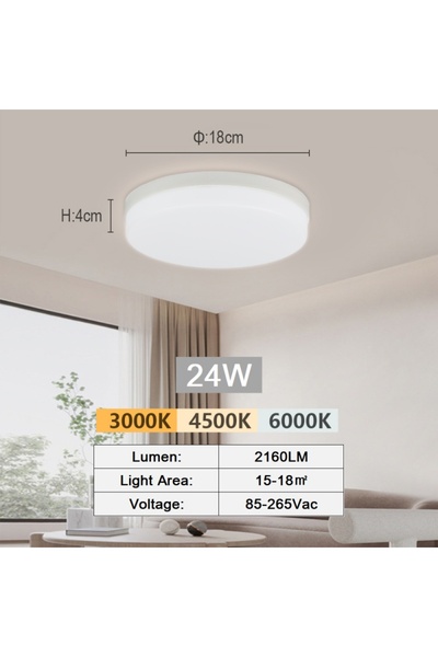 Choice16 Neutral light ED-CI-24W LED Ceiling Lamp 18-48W Flush Mount Fixture ...
