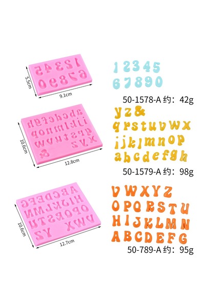 choice2 zh379-A (3PCS) Alphabet Number Silicone Resin Mold Cake Decorating To...