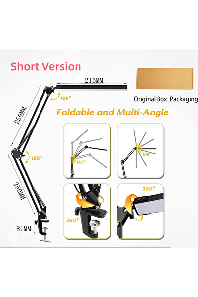 Choice Short-Black With BOX LED Desk Lamp with Clamp 10W Swing Arm Desk Lamp ...