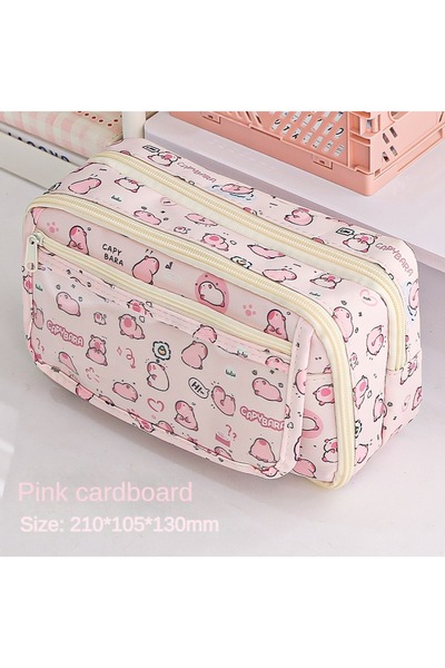 Choice Pink High Quality Kapibara Cartoon Pencil Case with Flip Top for Easy ...