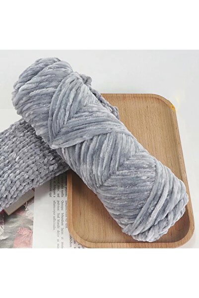 Choice light gray 95g Chenille Soft Velvet Yarn Blended Knitting Wool Crochet...
