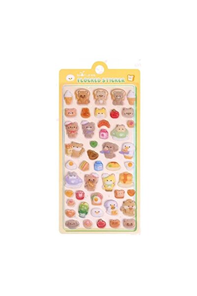 Choice4 BSC-05 1 pc/6 pcs Cartoon Animals Flocked 3D Relief Stickers Journali...