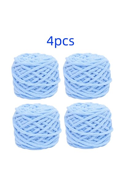 Choice 62-4pcs 100g/ball Chenille Knitting Yarn Soft Ice Strip Line Cotton Ya...