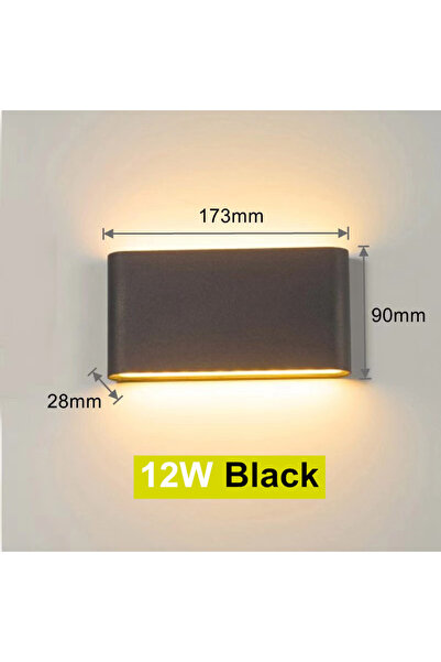 Choice مصباح جداري LED خارجي مقاوم للماء، أبيض دافئ 12 واط، أسود 6 واط 12 واط...