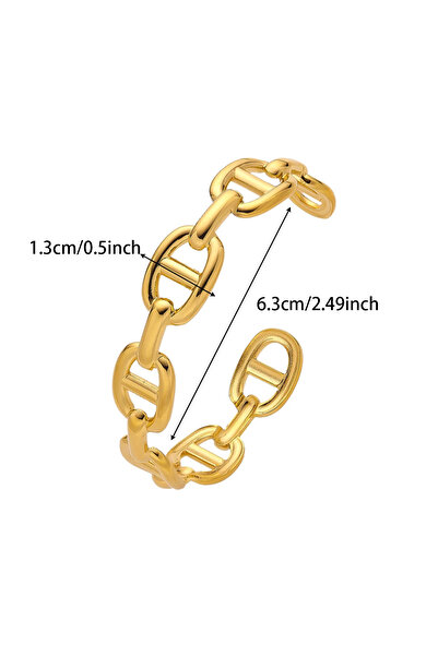 Choice 58-63mm Light Yellow Gold Color Stainless Steel Skeleton Bracelet for ...