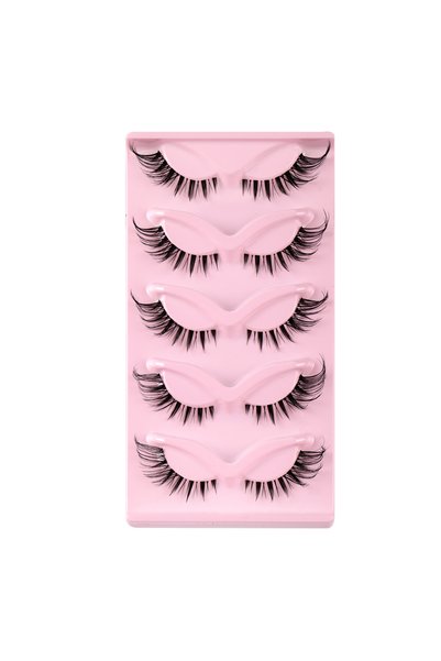 Choice 0.10mm C Black 5 Pairs Lashes Manga Lashes 3D Clear Band Lashes Natura...