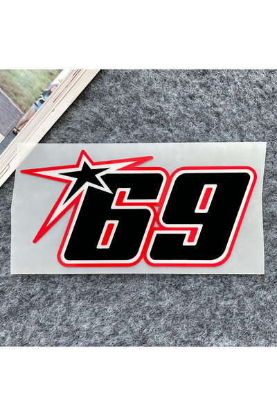 Choice3 black-red Nicky Hayden Number 69 Vinyl Decal, Self-Adhesive Car Stick...