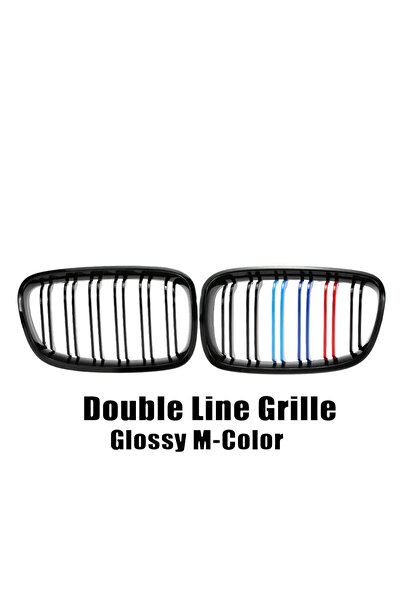 Choice Double-M-Color XVIP Car Front Grille Grills Gloss Black for BMW 1 Seri...