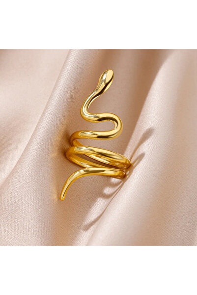 Choice resizable JZ5138G Stainless Steel Snake Rings For Women Men Gold Color...