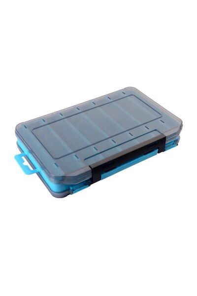 Choice blue big Double-Sided Fishing Tackle Storage Box for Spinners Lure Egi...
