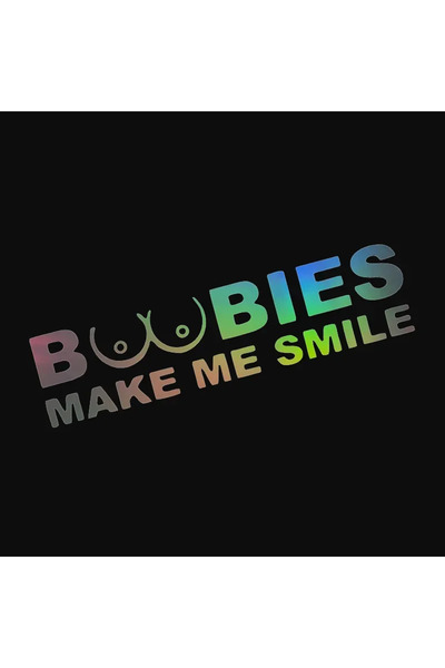 Choice 20x5 cm Colorful Laser BOOBIES Make Me Smile Car Sticker Auto Body Bum...