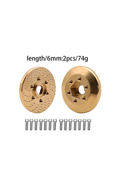 Choice A 2pcs 6MM Brass Wheel Hex Hub Adapter for 1.9 2.2 Beadlock Wheel Rim ...