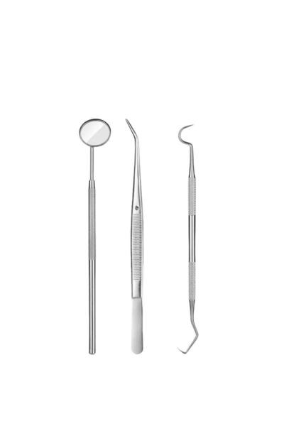 Choice silver 3 pcs 3PCS Stainless Steel Dental Tool Set Dental Oral Care End...