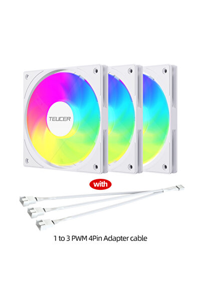 choice2 As Show As Show ARGB WH 3Fans Teucer 120mm PC Case Fan FDB Bearing PW...