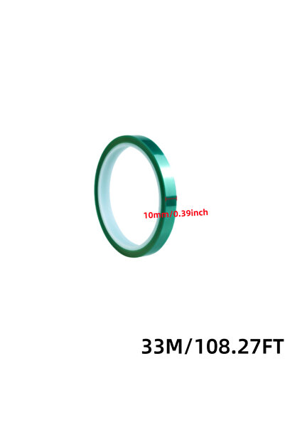 Choice 33M 10mmx33m 33M/Roll Green PET Film Tape High Temperature Heat Resist...