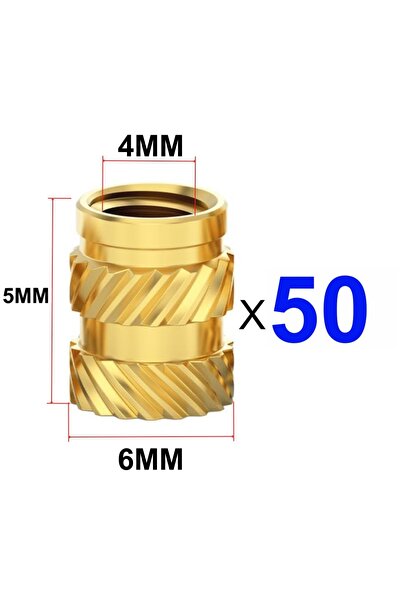 Choice1 50 PCS M4X5X6 50/100 Pcs Heat Insert Embedment Nut M3 M4 M5 Threaded ...