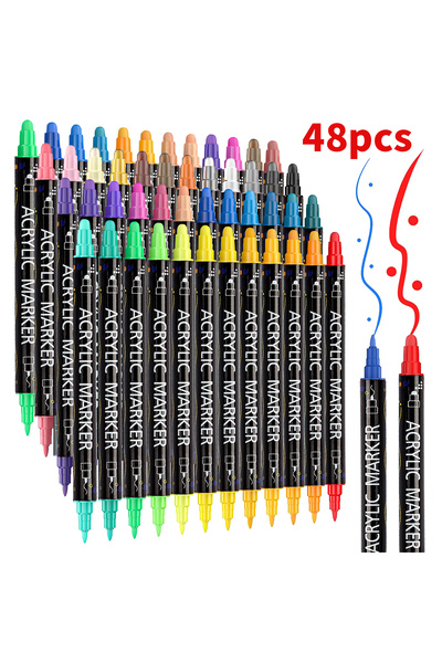 Choice 48 colors 12/24/36/48/60 Colors Dual Tip Acrylic Paint Pens Markers fo...