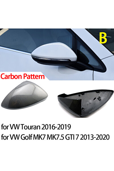 Choice غطاء مرآة جانبية بمظهر كربوني لسيارة فولكس فاجن جولف 7.5 MK7 7 GTD R G...