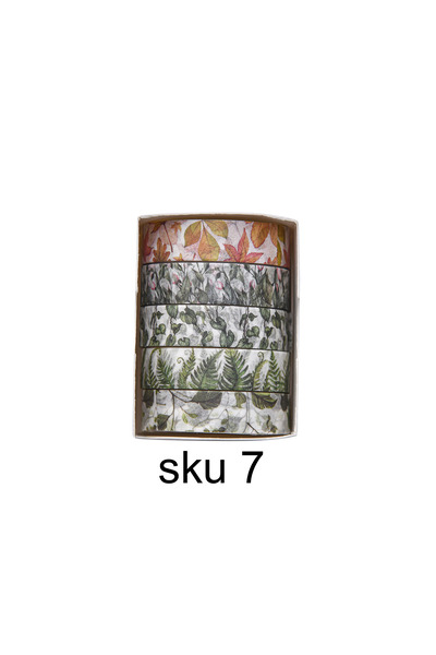 Choice24 240501-7 5 Rolls of Boxed Romantic Flower Handbook Tape, Cute DIY Fr...