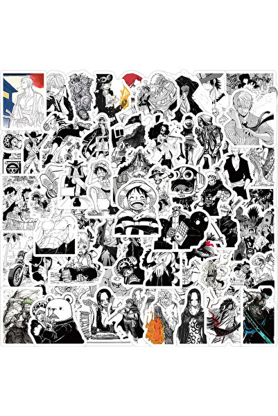 BANDAI 100PCS 10/30/50/100pcs Black White Japanese Anime ONE PIECE Stickers S...