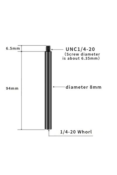Choice8 2 PCS 94mm 24mm/44mm/70mm/94mm Extension Rod 1/4" Female Bottom 1/4" ...
